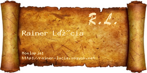 Rainer Lúcia névjegykártya